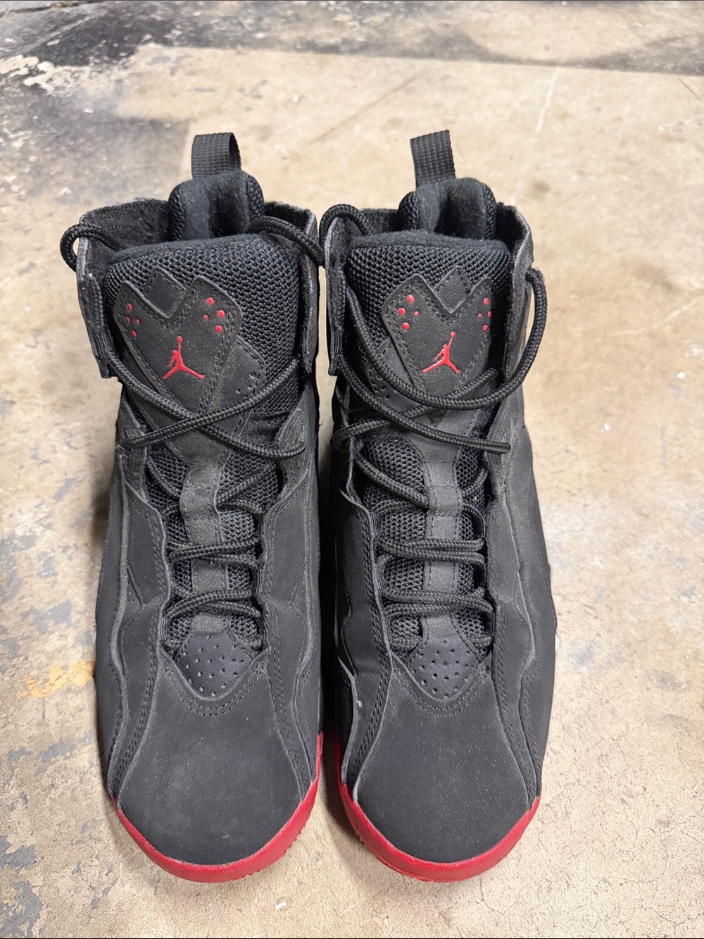 Jordan Men’s Black and Red High-Top Basketball Sneakers